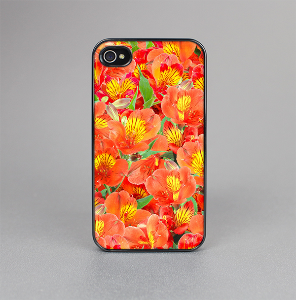 The Red and Yellow Watercolor Flowers Skin-Sert for the Apple iPhone 4-4s Skin-Sert Case