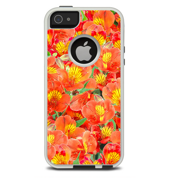 The Red and Yellow Watercolor Flowers Skin For The iPhone 5-5s Otterbox Commuter Case