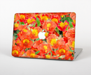 The Red and Yellow Watercolor Flowers Skin for the Apple MacBook Pro Retina 15"