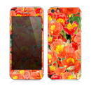 The Red and Yellow Watercolor Flowers Skin for the Apple iPhone 5s