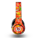 The Red and Yellow Watercolor Flowers Skin for the Original Beats by Dre Studio Headphones