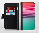 The Red to Green Electric Wave Ink-Fuzed Leather Folding Wallet Credit-Card Case for the Apple iPhone 6/6s, 6/6s Plus, 5/5s and 5c