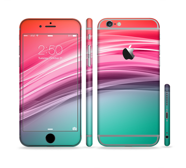 The Red to Green Electric Wave Sectioned Skin Series for the Apple iPhone 6s