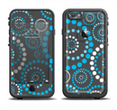The Retro Blue Circle-Dotted Pattern Apple iPhone 6/6s LifeProof Fre Case Skin Set