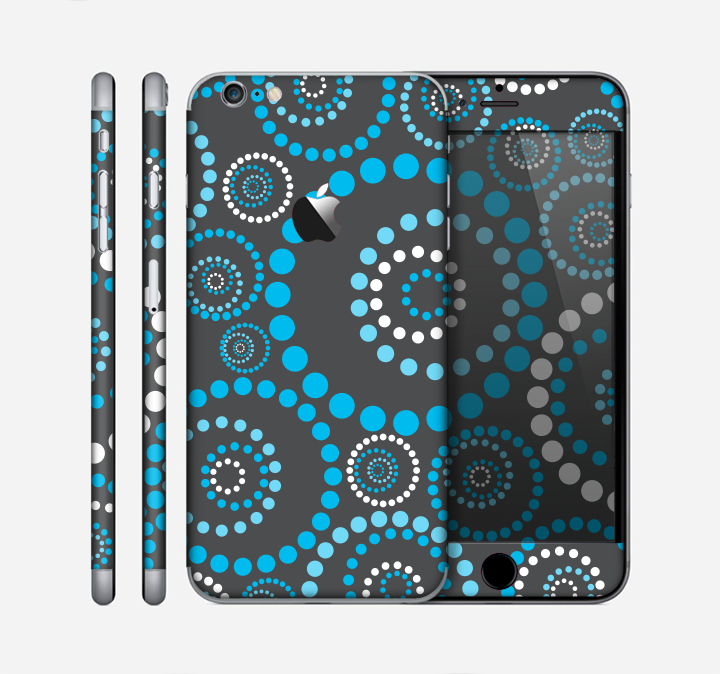 The Retro Blue Circle-Dotted Pattern Skin for the Apple iPhone 6 Plus