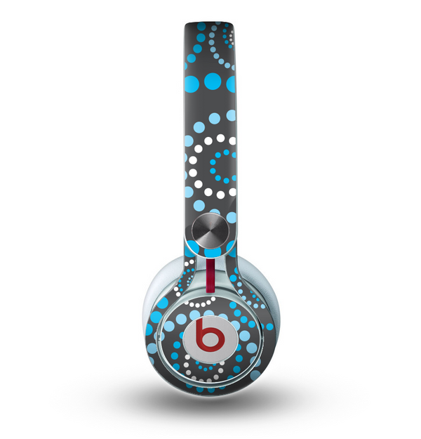 The Retro Blue Circle-Dotted Pattern Skin for the Beats by Dre Mixr Headphones