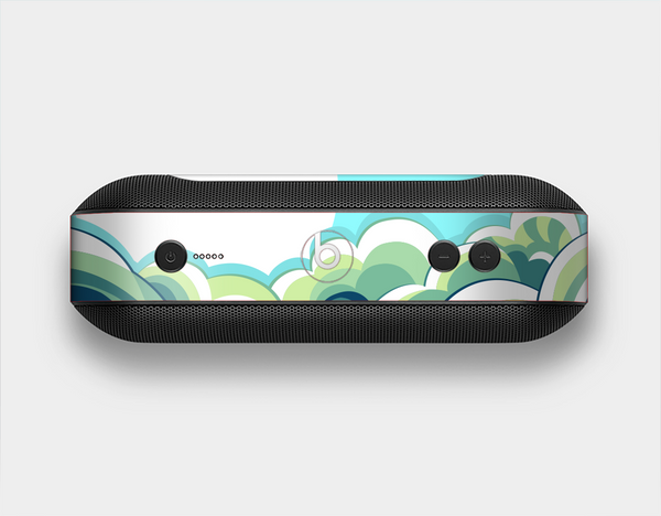 The Retro Blue Vintage Vector Wave Skin Set for the Beats Pill Plus