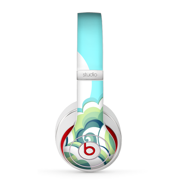 The Retro Blue Vintage Vector Wave Skin for the Beats by Dre Studio (2013+ Version) Headphones