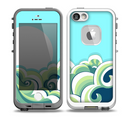The Retro Blue Vintage Vector Wave Skin for the iPhone 5-5s fre LifeProof Case