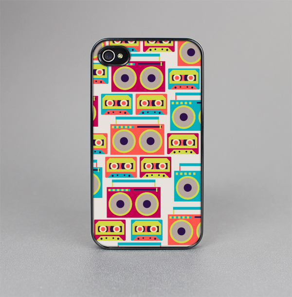 The Retro Boombox Pattern Skin-Sert for the Apple iPhone 4-4s Skin-Sert Case