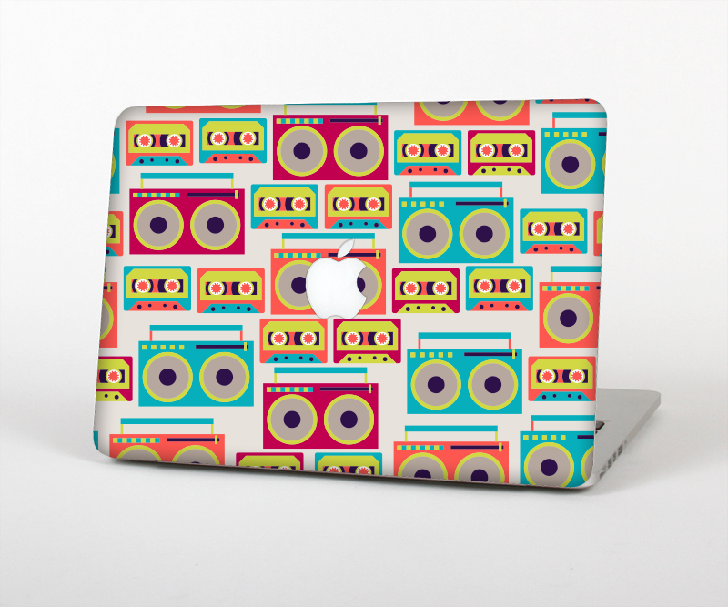 The Retro Boombox Pattern Skin Set for the Apple MacBook Pro 15" with Retina Display