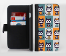 The Retro Cats with Accessories Ink-Fuzed Leather Folding Wallet Credit-Card Case for the Apple iPhone 6/6s, 6/6s Plus, 5/5s and 5c