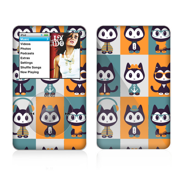 The Retro Cats with Accessories Skin For The Apple iPod Classic
