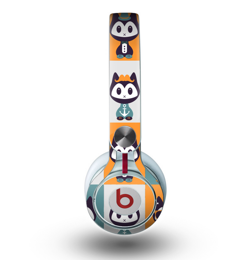 The Retro Cats with Accessories Skin for the Beats by Dre Mixr Headphones