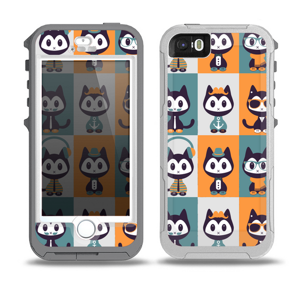 The Retro Cats with Accessories Skin for the iPhone 5-5s OtterBox Preserver WaterProof Case