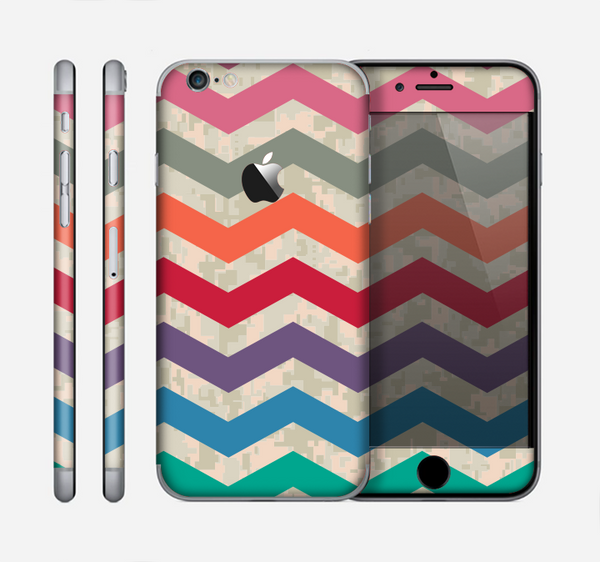 The Retro Chevron Pattern with Digital Camo Skin for the Apple iPhone 6