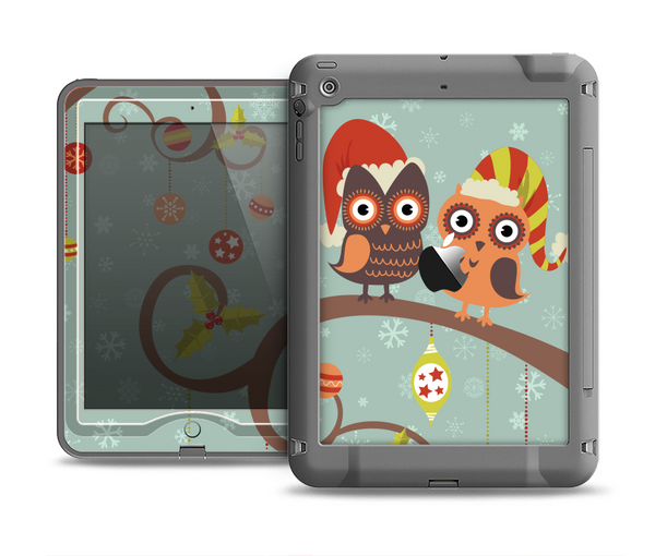 The Retro Christmas Owls with Ornaments Apple iPad Air LifeProof Nuud Case Skin Set