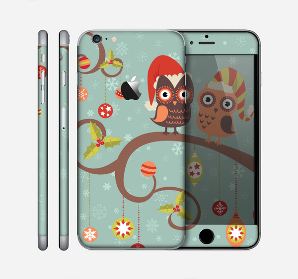 The Retro Christmas Owls with Ornaments Skin for the Apple iPhone 6 Plus
