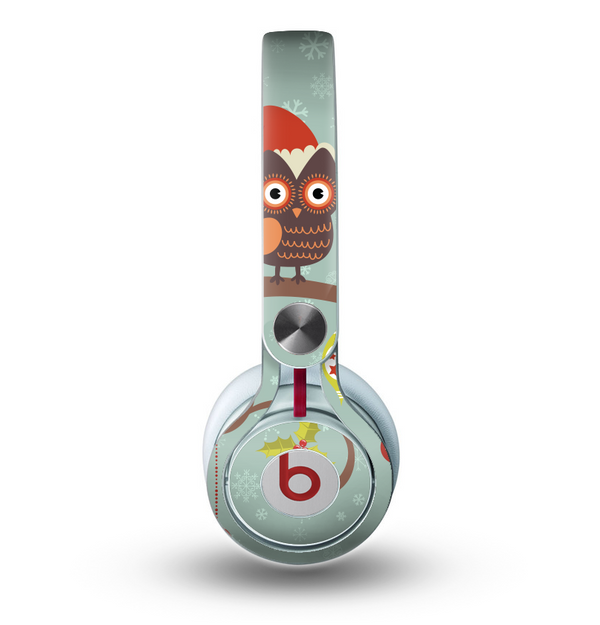 The Retro Christmas Owls with Ornaments Skin for the Beats by Dre Mixr Headphones