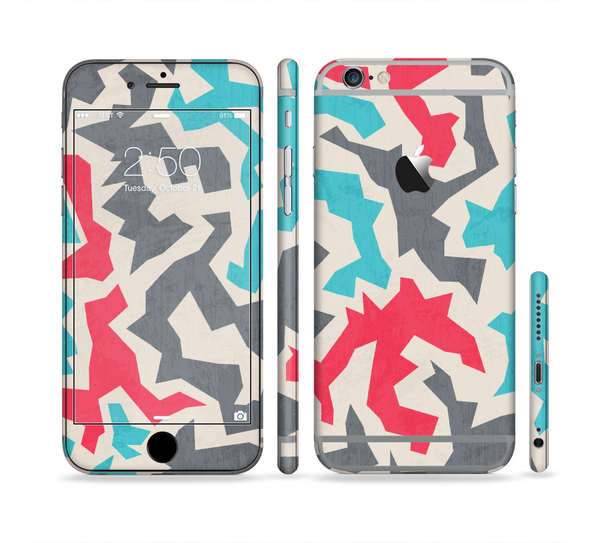 The Retro Colored Abstract Maze Pattern Sectioned Skin Series for the Apple iPhone 6 Plus