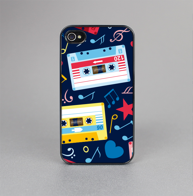 The Retro Colored Cassette Pattern Skin-Sert for the Apple iPhone 4-4s Skin-Sert Case
