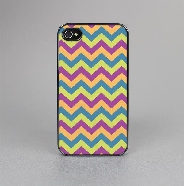 The Retro Colored Green & Purple Chevron Pattern Skin-Sert for the Apple iPhone 4-4s Skin-Sert Case