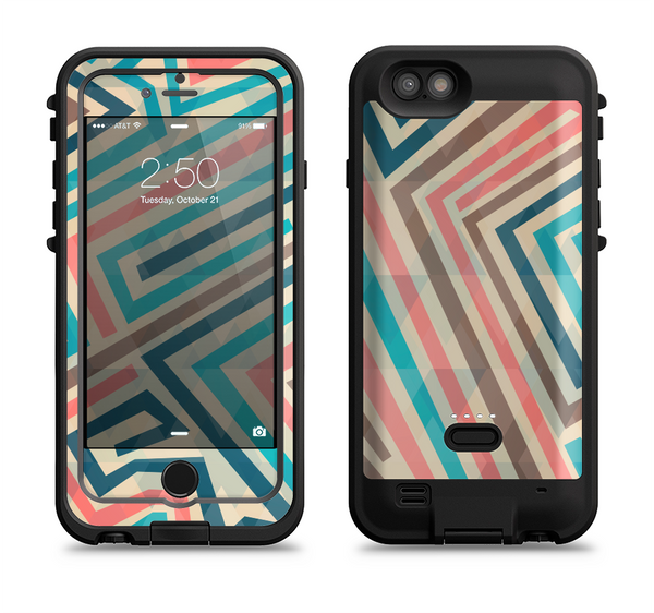 The Retro Colored Maze Pattern Apple iPhone 6/6s LifeProof Fre POWER Case Skin Set