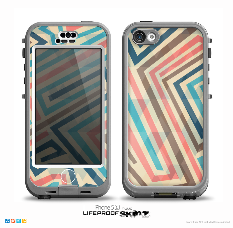 The Retro Colored Maze Pattern Skin for the iPhone 5c nüüd LifeProof Case