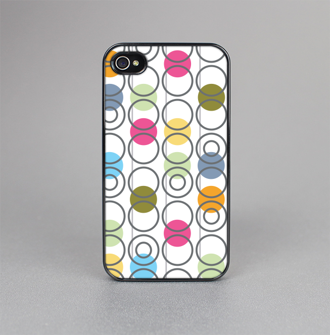 The Retro Colorful Filled Flat Circle Pattern Skin-Sert for the Apple iPhone 4-4s Skin-Sert Case
