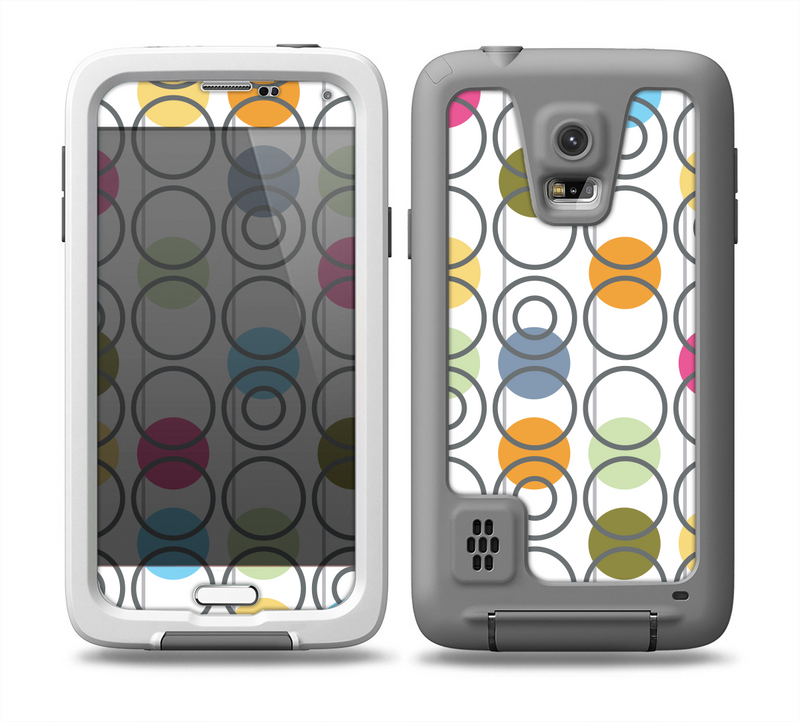 The Retro Colorful Filled Flat Circle Pattern Skin for the Samsung Galaxy S5 frē LifeProof Case