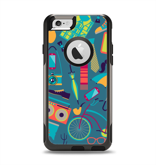 The Retro Colorful Hipster Pattern V2 Apple iPhone 6 Otterbox Commuter Case Skin Set