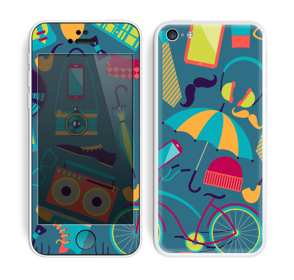 The Retro Colorful Hipster Pattern V2 Skin for the Apple iPhone 5c