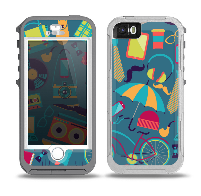 The Retro Colorful Hipster Pattern V2 Skin for the iPhone 5-5s OtterBox Preserver WaterProof Case