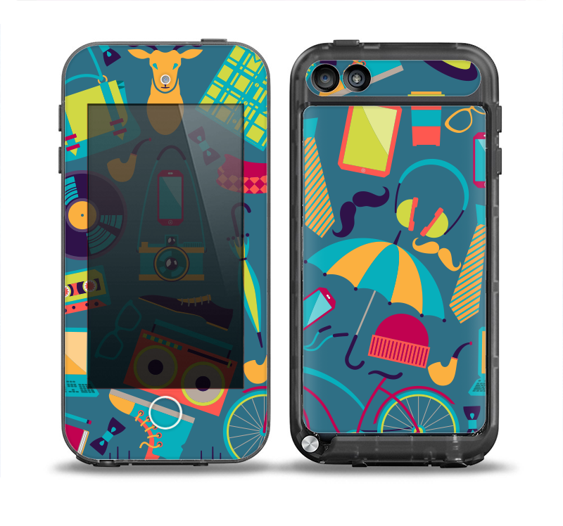 The Retro Colorful Hipster Pattern V2 Skin for the iPod Touch 5th Generation frē LifeProof Case