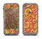 The Retro Red and Green Floral Pattern Apple iPhone 5c LifeProof Fre Case Skin Set