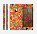 The Retro Red and Green Floral Pattern Skin for the Apple iPhone 6