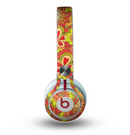 The Retro Red and Green Floral Pattern Skin for the Beats by Dre Mixr Headphones