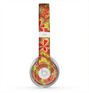 The Retro Red and Green Floral Pattern Skin for the Beats by Dre Solo 2 Headphones