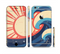 The Retro Vintage Blue vector Waves V3 Sectioned Skin Series for the Apple iPhone 6s
