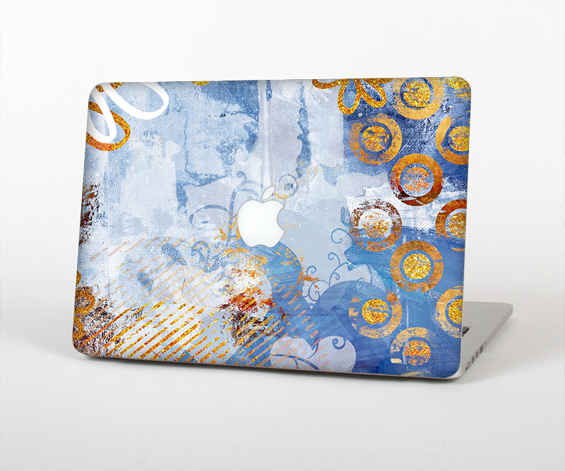 The Retro Vintage Floral Pattern Skin Set for the Apple MacBook Pro 15" with Retina Display