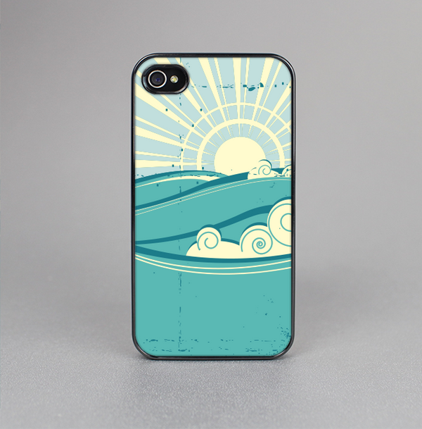 The Retro Vintage Vector Waves Skin-Sert for the Apple iPhone 4-4s Skin-Sert Case