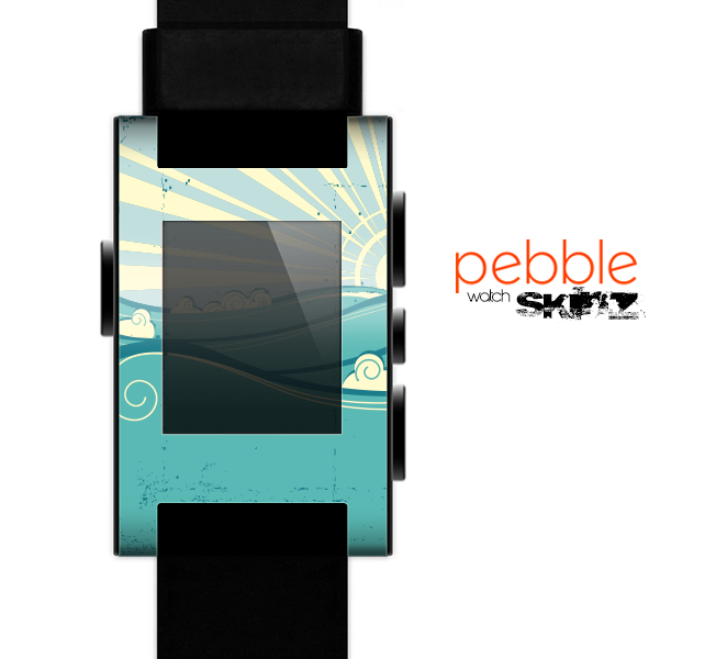 The Retro Vintage Vector Waves Skin for the Pebble SmartWatch