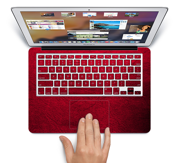 The Rich Red Leather Skin Set for the Apple MacBook Pro 15" with Retina Display