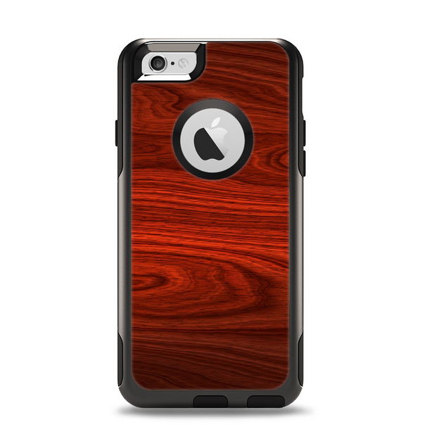 The Rich Red Wood grain Apple iPhone 6 Otterbox Commuter Case Skin Set