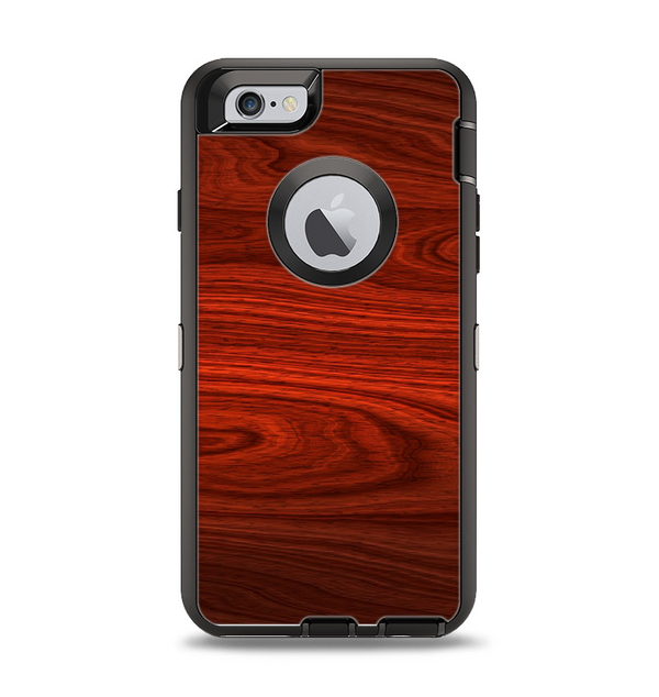 The Rich Red Wood grain Apple iPhone 6 Otterbox Defender Case Skin Set