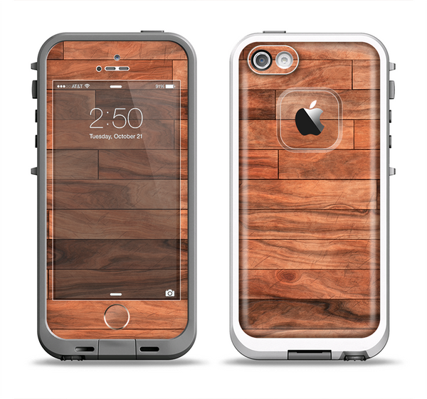 The Rich Wood Planks Apple iPhone 5-5s LifeProof Fre Case Skin Set