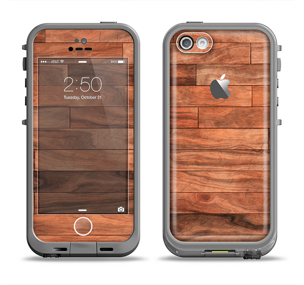 The Rich Wood Planks Apple iPhone 5c LifeProof Fre Case Skin Set