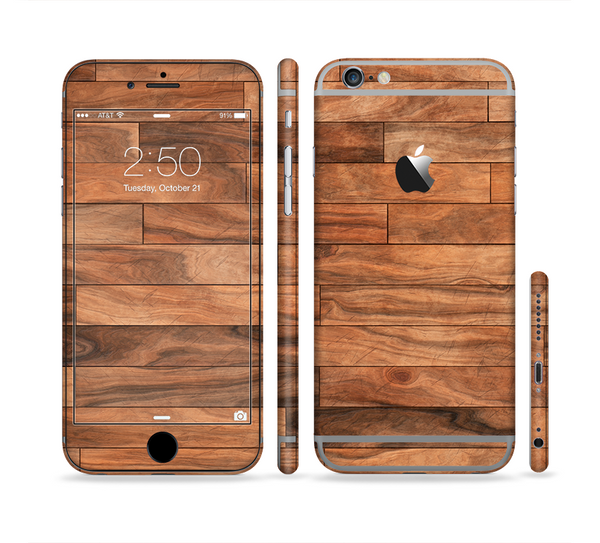 The Rich Wood Planks Sectioned Skin Series for the Apple iPhone 6 Plus