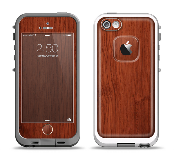 The Rich Wood Texture Apple iPhone 5-5s LifeProof Fre Case Skin Set