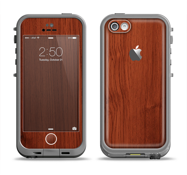 The Rich Wood Texture Apple iPhone 5c LifeProof Fre Case Skin Set